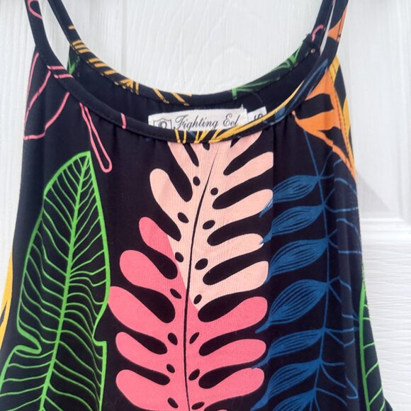 EUC Fighting Eel Painted Palms midi dress sz XS jersey - Picture 2 of 2
